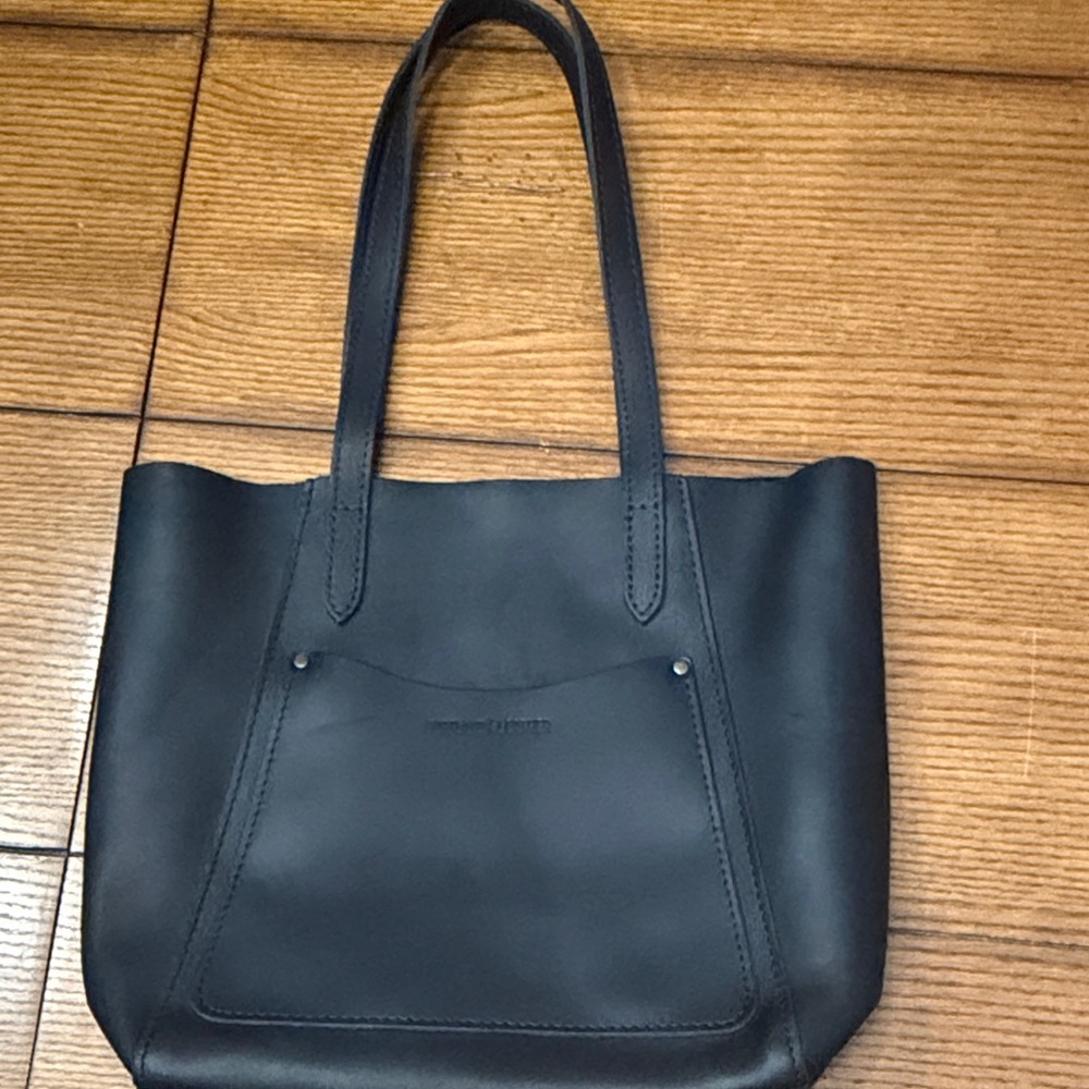 Portland Leather Black Tote Bag